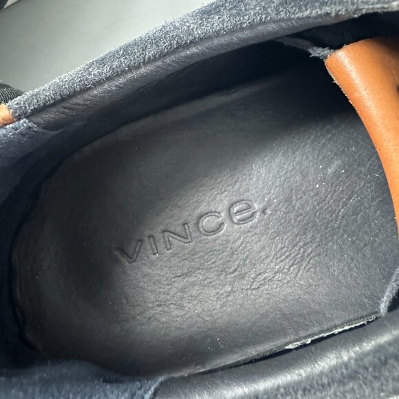 Vince Parker Low Top Sneakers in Coastal Blue Suede, Size US 10.5 - Picture 13 of 14